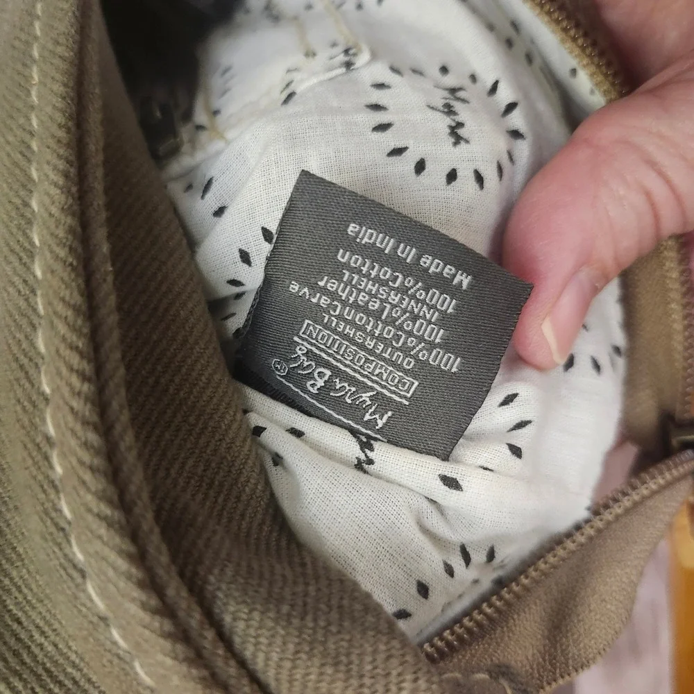 Myra Bag Spellbound Canvas Leather Earthy Hippy Messenger Bag Olive‎ Green Boho